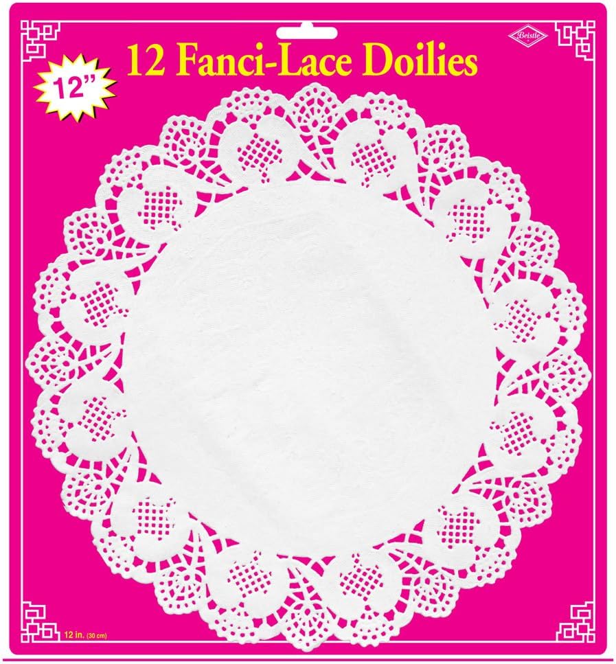 Beistle Fanci-Lace White Bond Paper Place Mats 10" x 14.5" 10 Count