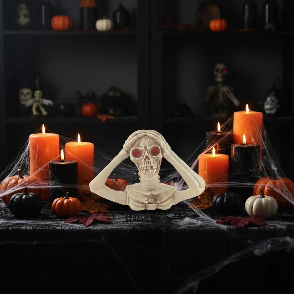 Tabletop Light-Up Eyes Skeleton Halloween Decoration