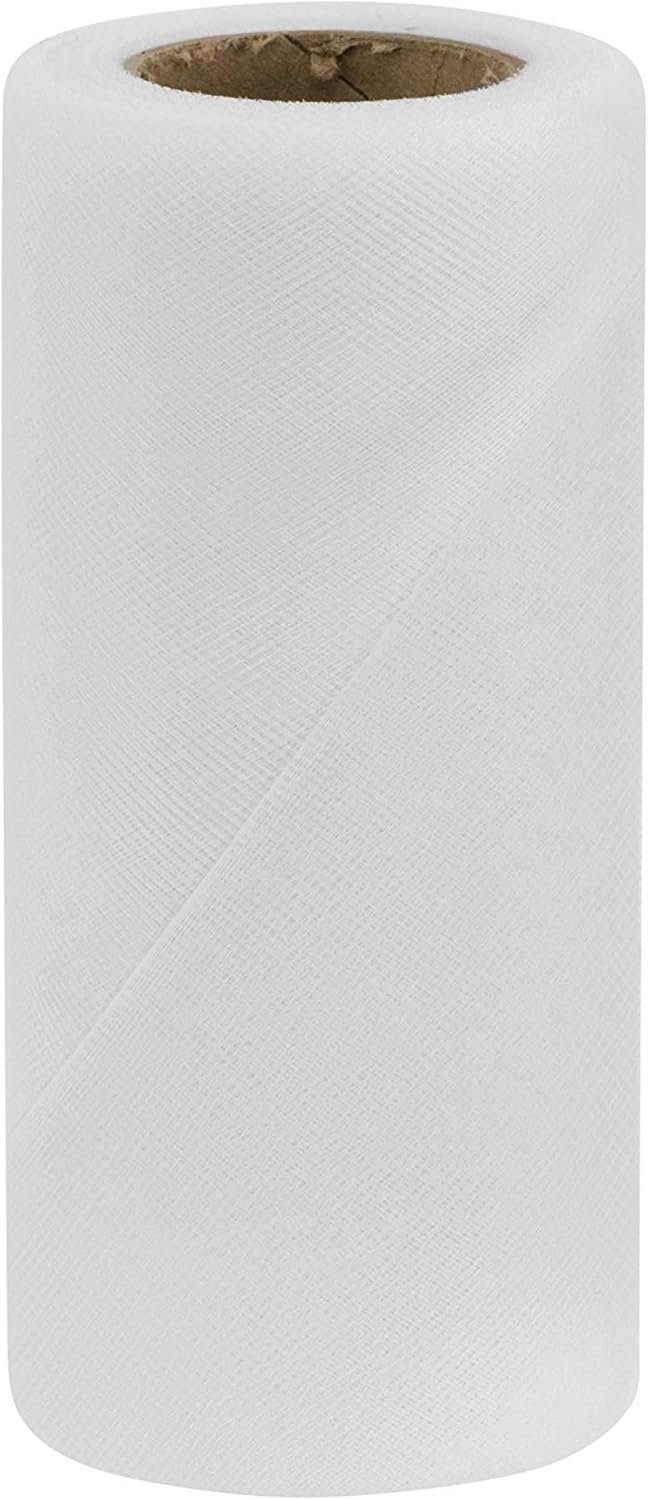 Party Favors Plus White Tulle Fabric Roll 6in X 50yd