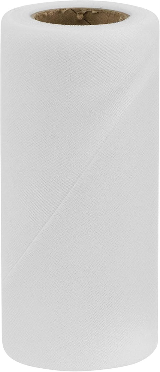 Party Favors Plus White Tulle Fabric Roll 6in X 50yd