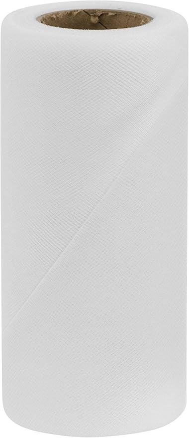 Party Favors Plus White Tulle Fabric Roll 6in X 50yd