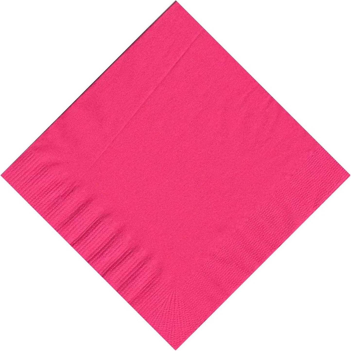 Party Favors Plus Hot Pink Beverage Cocktail Napkins 10 in x 10 in 200 Count