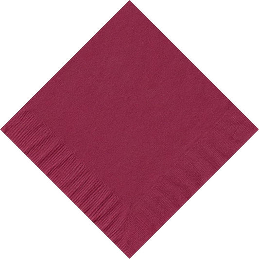 Party Favors Plus Burgundy Beverage Cocktail Napkins 10 in x 10 in 200 Count