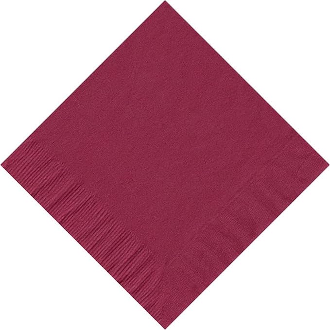 Party Favors Plus Burgundy Beverage Cocktail Napkins 10 in x 10 in 200 Count