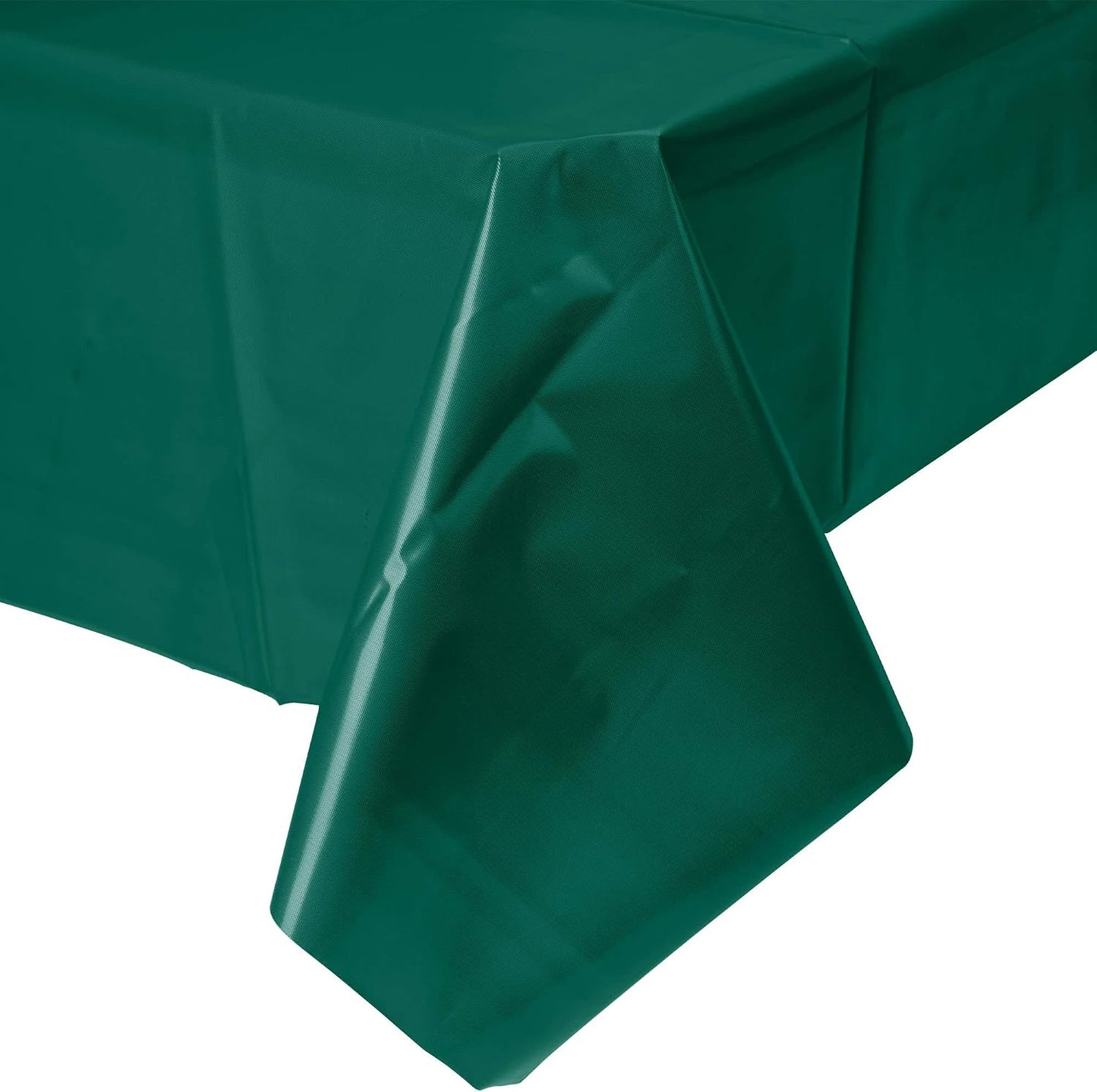 Party Favors Plus Hunter Green Plastic Rectangular Tablecloth with Skirt 54 x 108 In