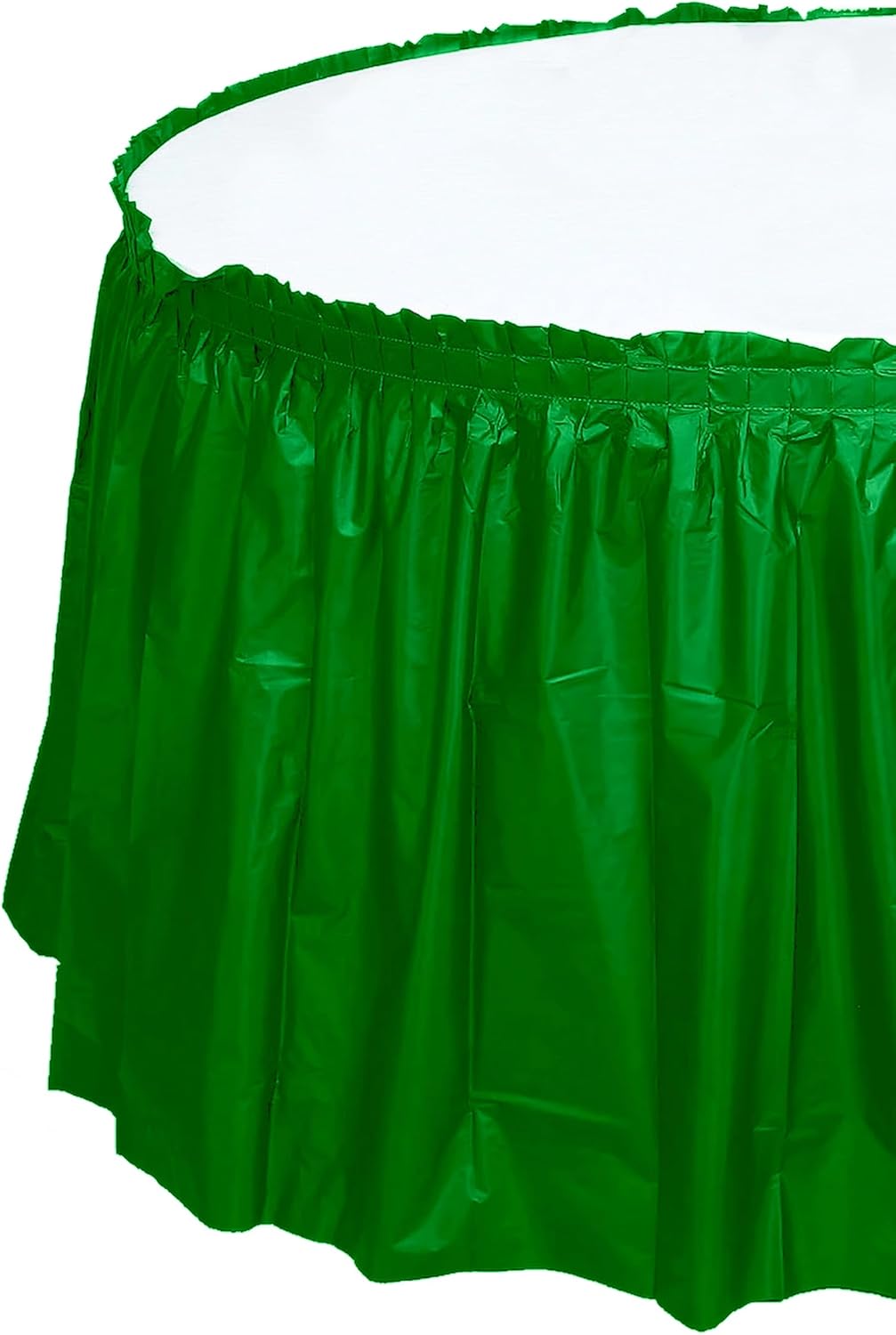 Party Favors Plus Green Plastic Tablecloth 84 Inch Round with 2 Table Skirts 3 Piece Set