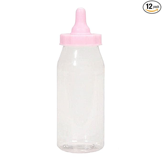 Party Favors Plus Pink Fillable Baby Bottles Shower Favor 12 Count