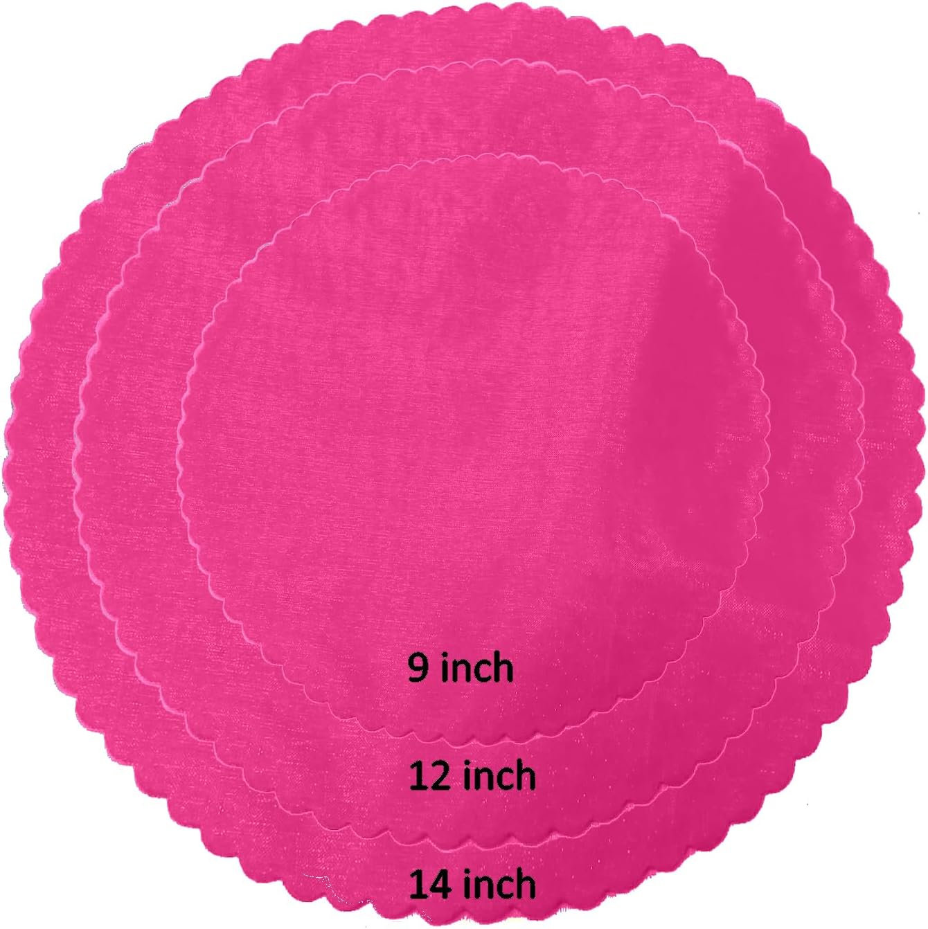 Party Favors Plus Fuschia Organza Scalloped Circles 14 Inches 50 Count