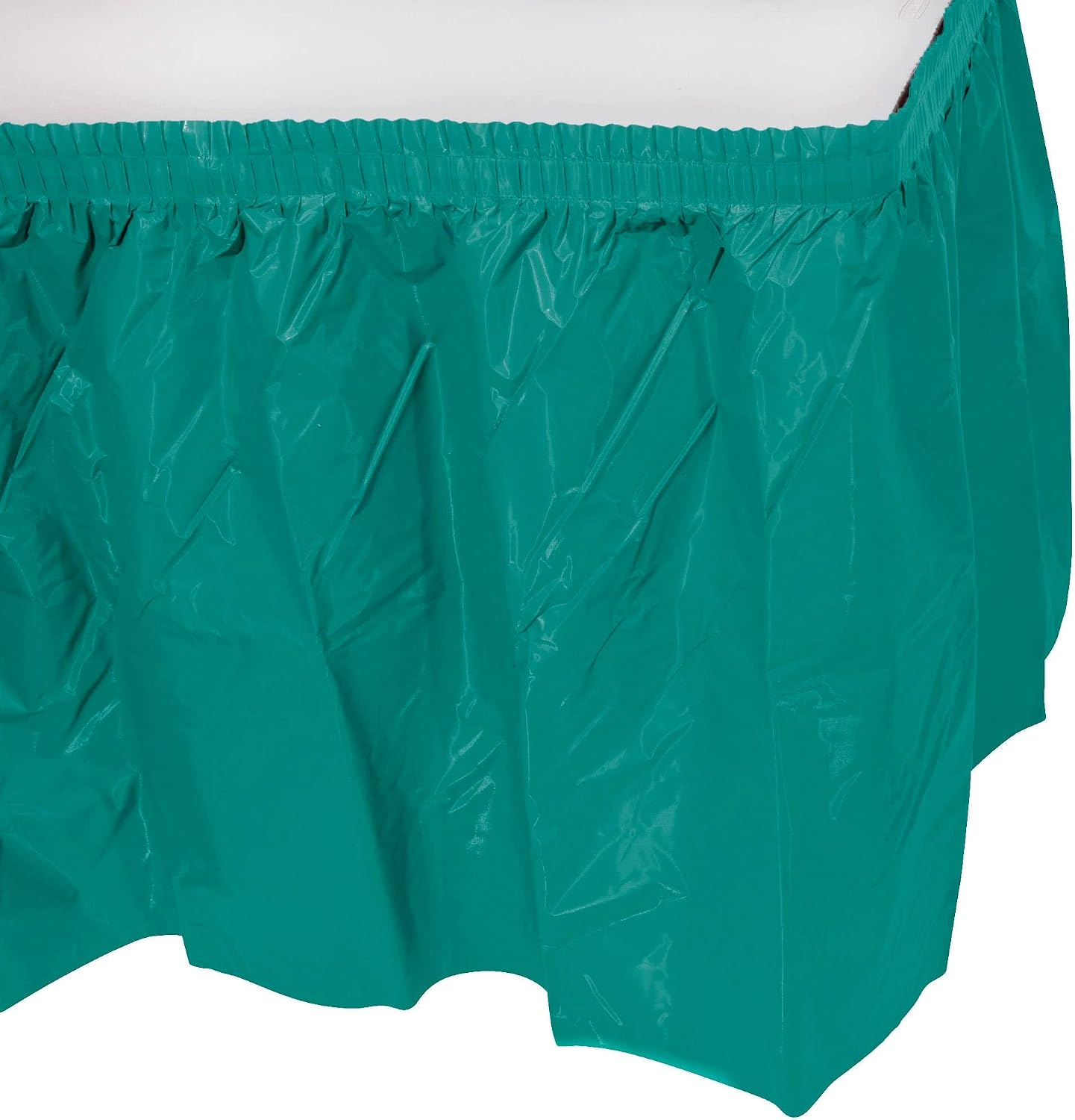 Party Favors Plus Teal Plastic Tablecloth 54x108 Inch with Table Skirt 2 Piece Set