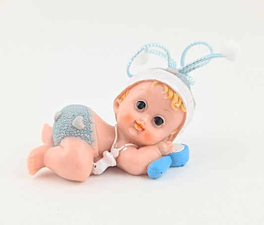 Party Favors Plus Blue Baby Boy Resin Figurine Cake Topper 2 Count