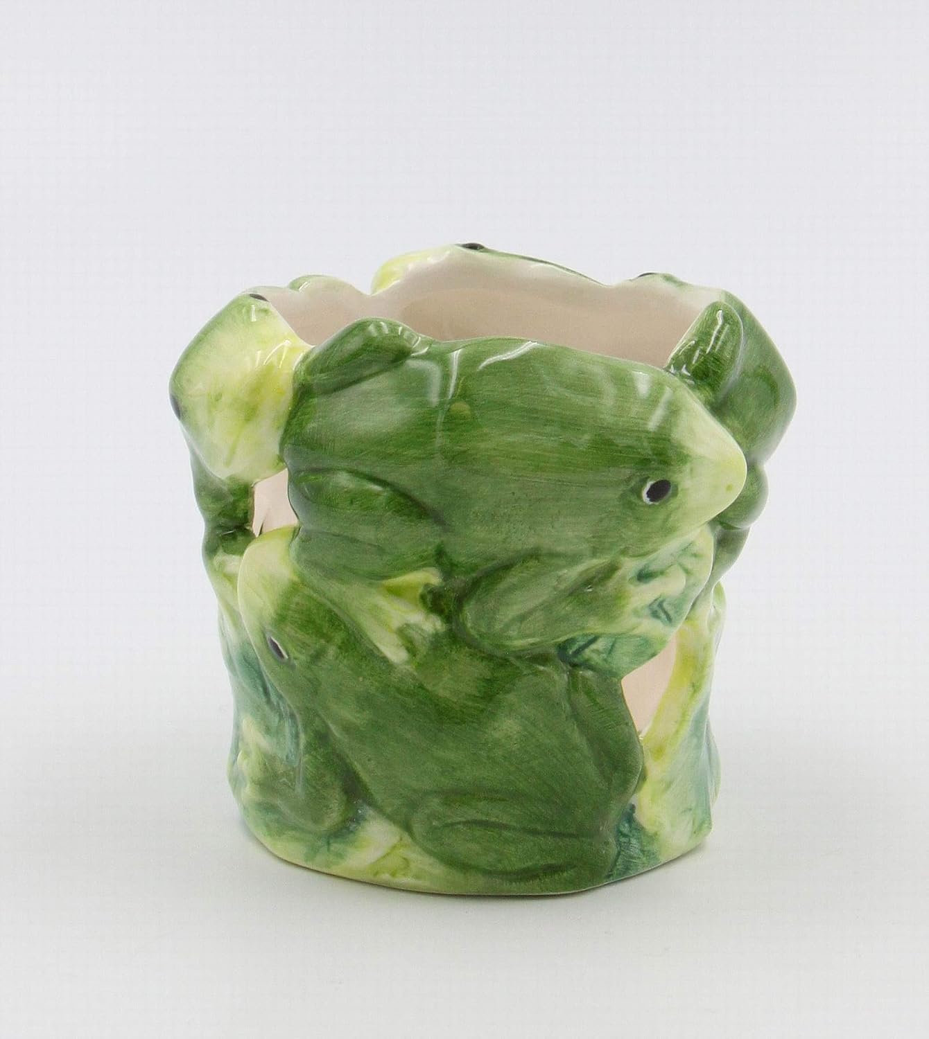 Cosmos Gifts Fine Ceramic Frog Lily Pads Tea Light Candle Holder 2-3/4 In Green