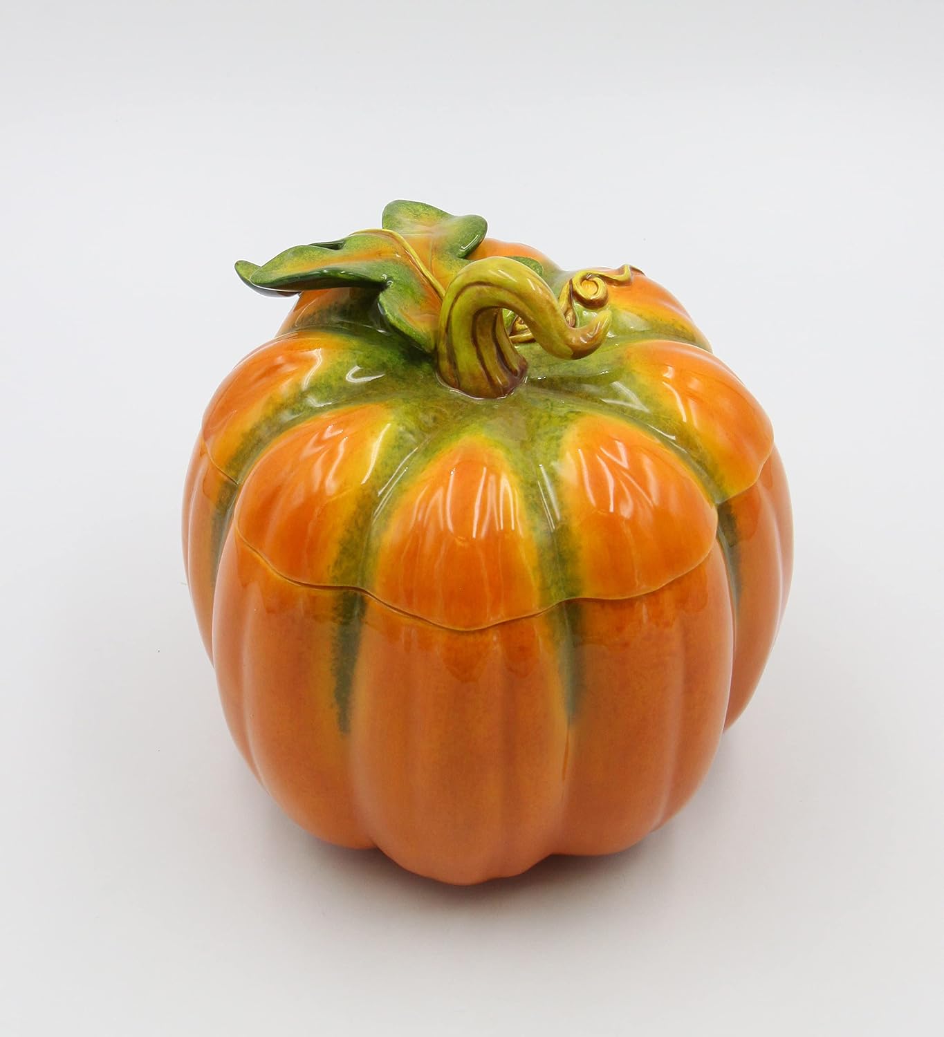 Cosmos Gifts Fine Ceramic Orange Pumpkin Box 6-1/8" H