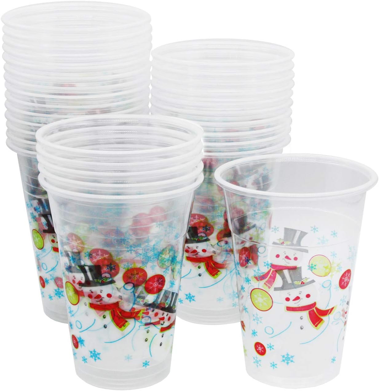Party Essentials Soft Plastic Snowman Party Cups 16-Ounce 20 Count