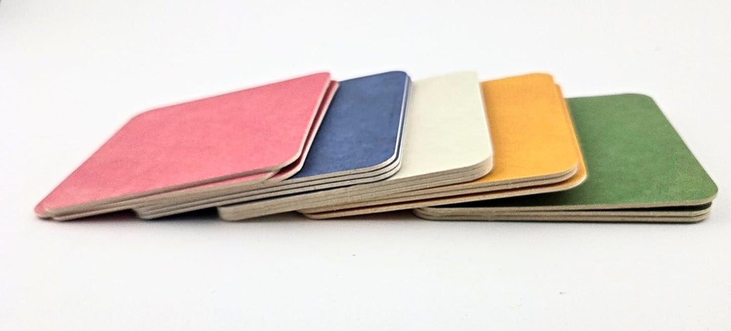 Party Favors Plus Green Yellow Ivory Blue Pink Paper Coasters 15 Count