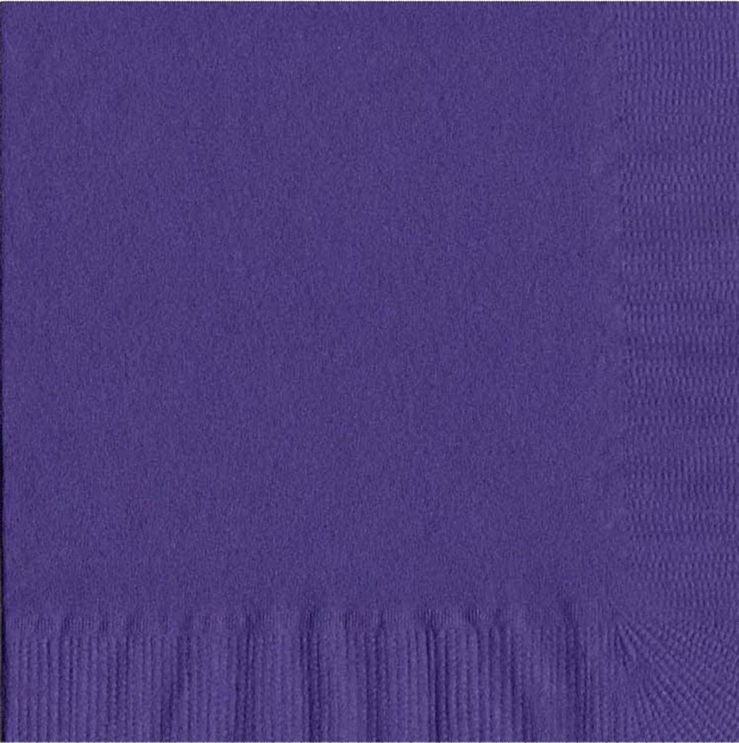 Party Favors Plus Purple Beverage Cocktail Napkins 13 in x 13 in 200 Count