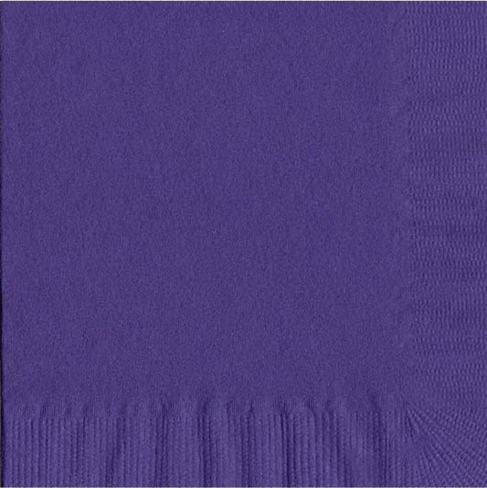 Party Favors Plus Purple Beverage Cocktail Napkins 13 in x 13 in 200 Count