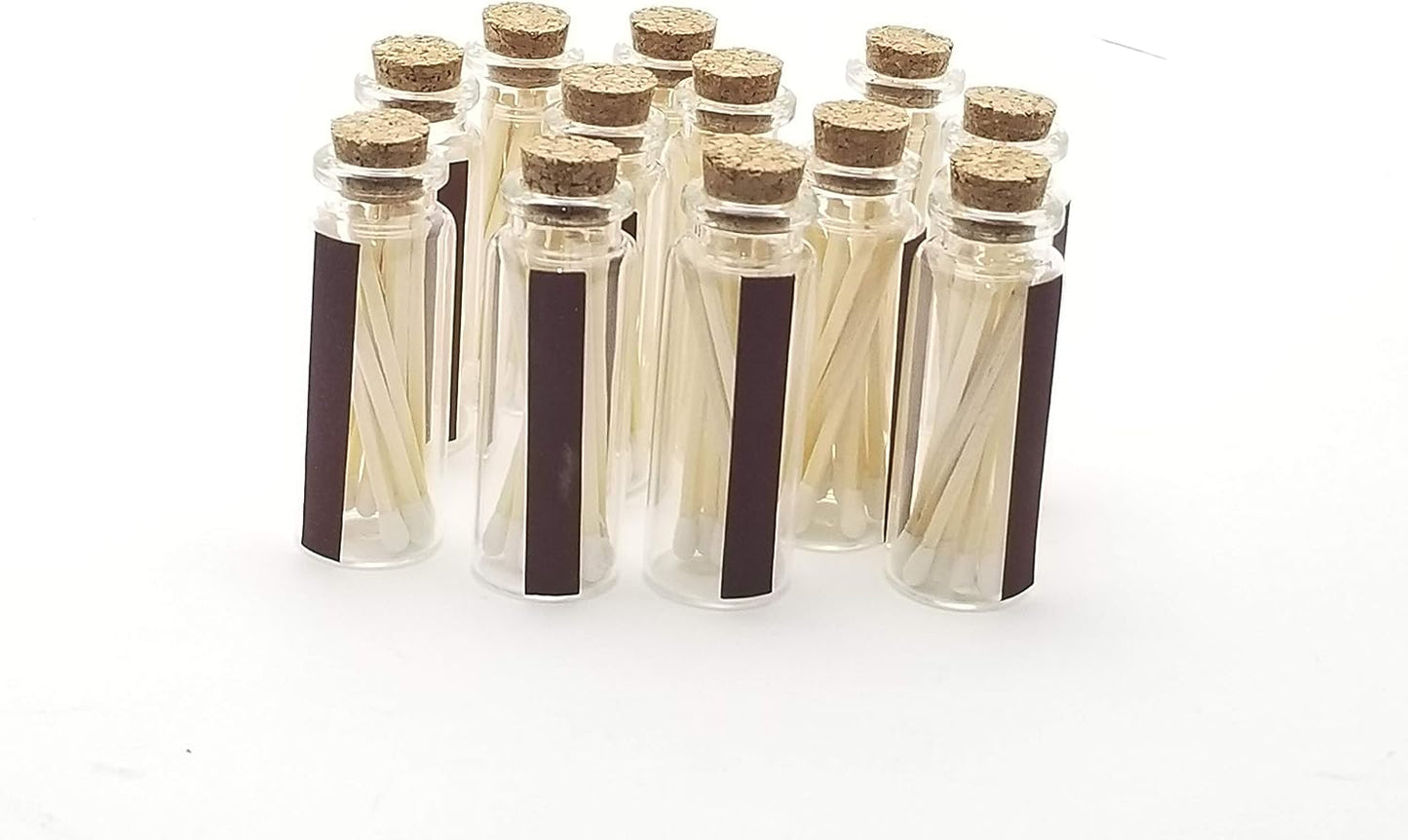 Party Favors Plus Glass Apothecary Match Vials 12 Count