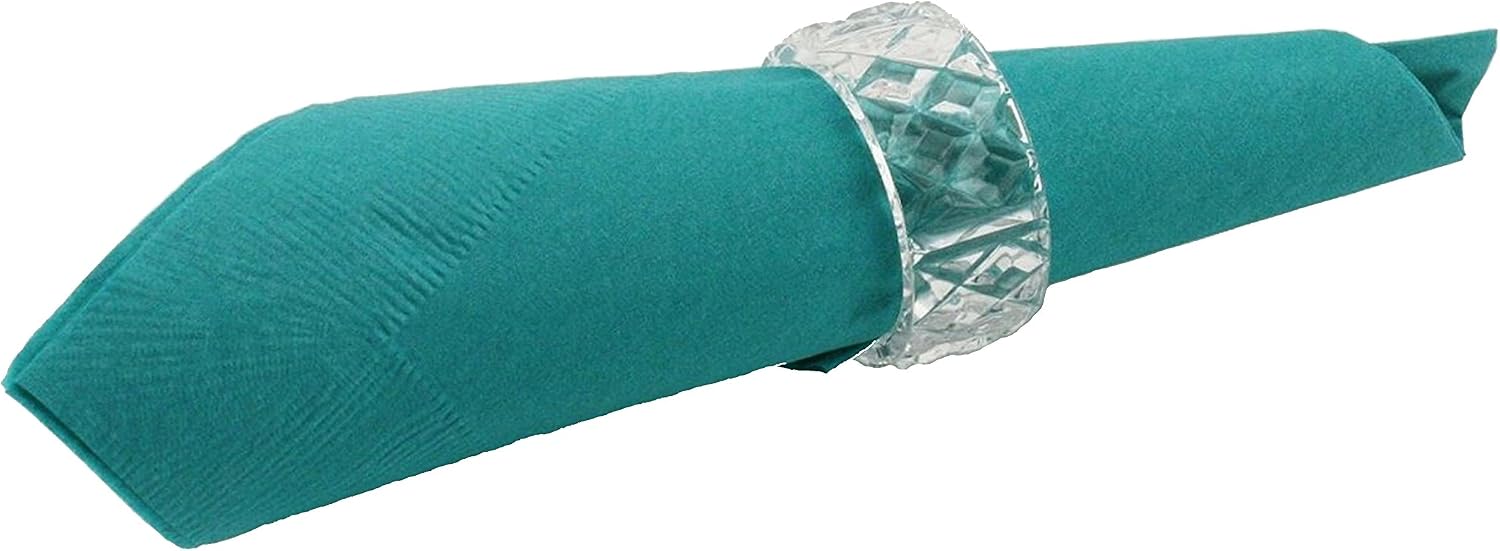 Party Favors Plus Crystal Cut Plastic Napkin Rings 2 Inches 12 Count