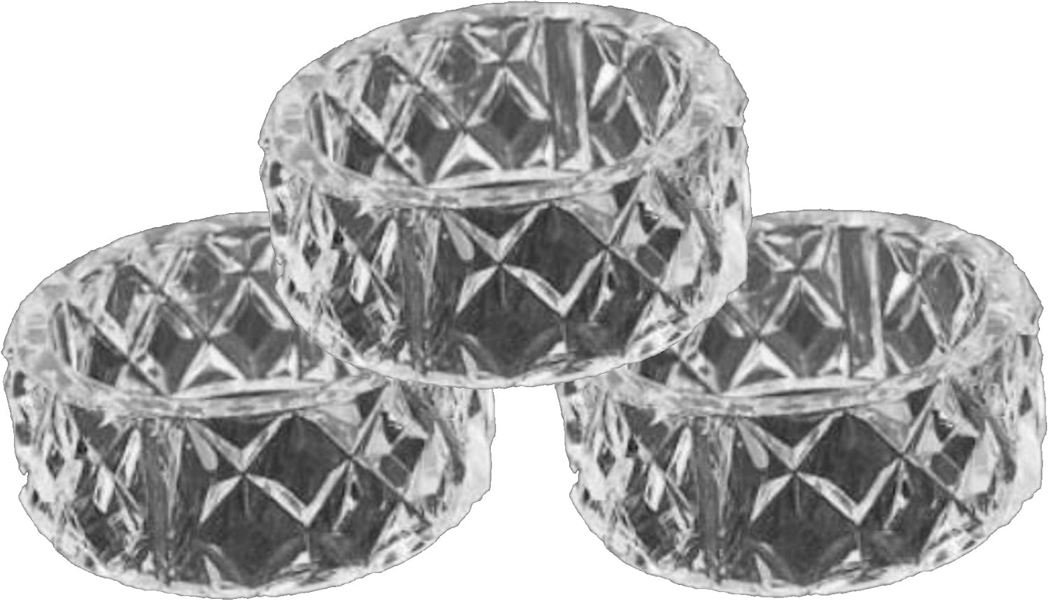 Party Favors Plus Crystal Cut Plastic Napkin Rings 2 Inches 12 Count