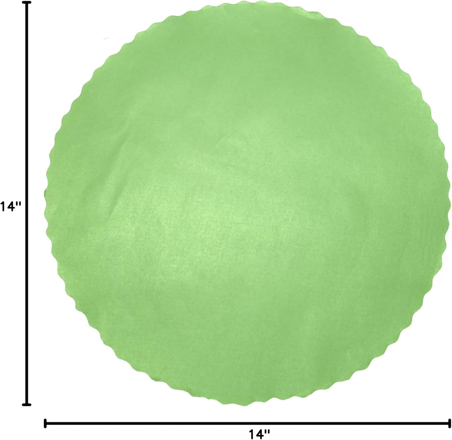 Party Favors Plus Light Green Round Paper Placemats Scalloped 14 Inch 24 Count
