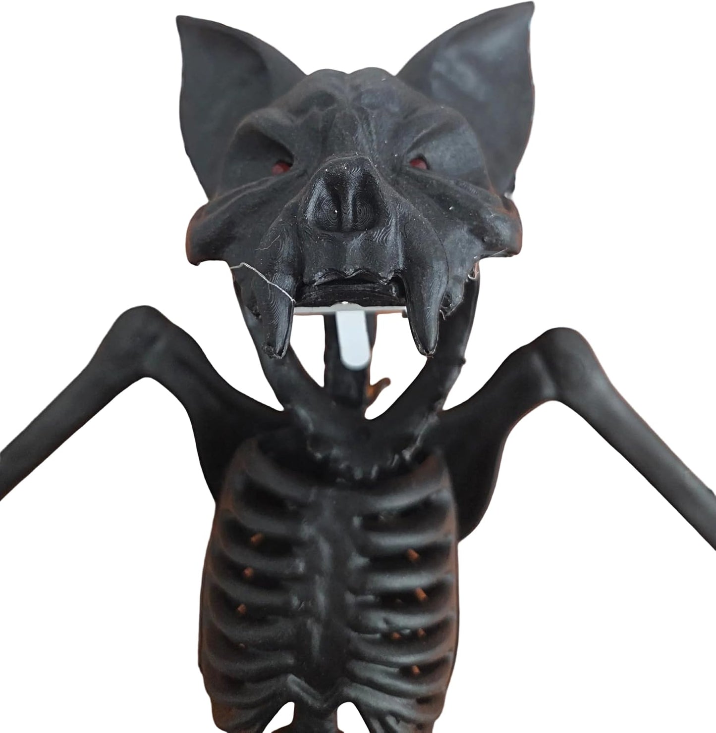 Halloween Bat Skeleton Set of 2 with Light-Up Eyes, 10H x 15.75W in. Assortment of Natural and Black