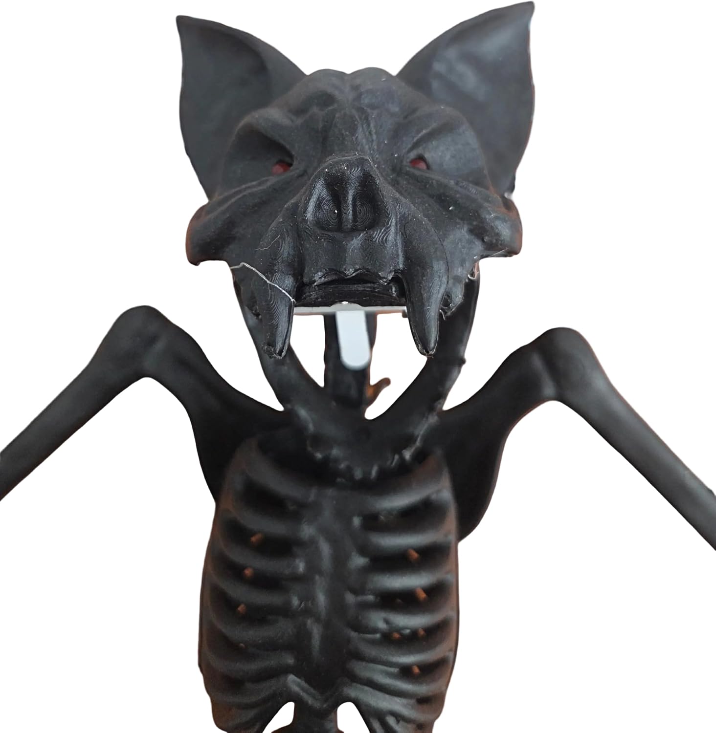 Halloween Bat Skeleton Set of 2 with Light-Up Eyes, 10H x 15.75W in. Assortment of Natural and Black