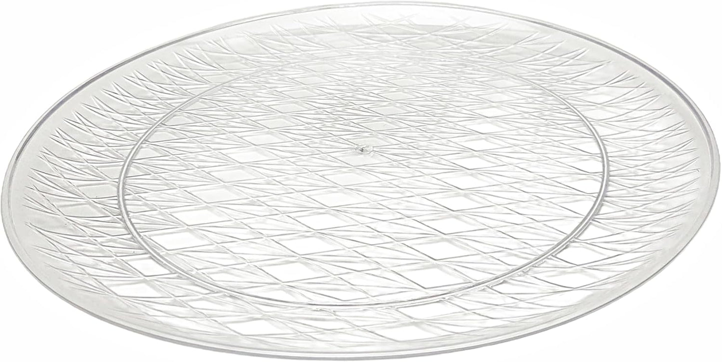 Party Favors Plus Crystal Clear 14" Round Plastic Serving Tray Set of 3