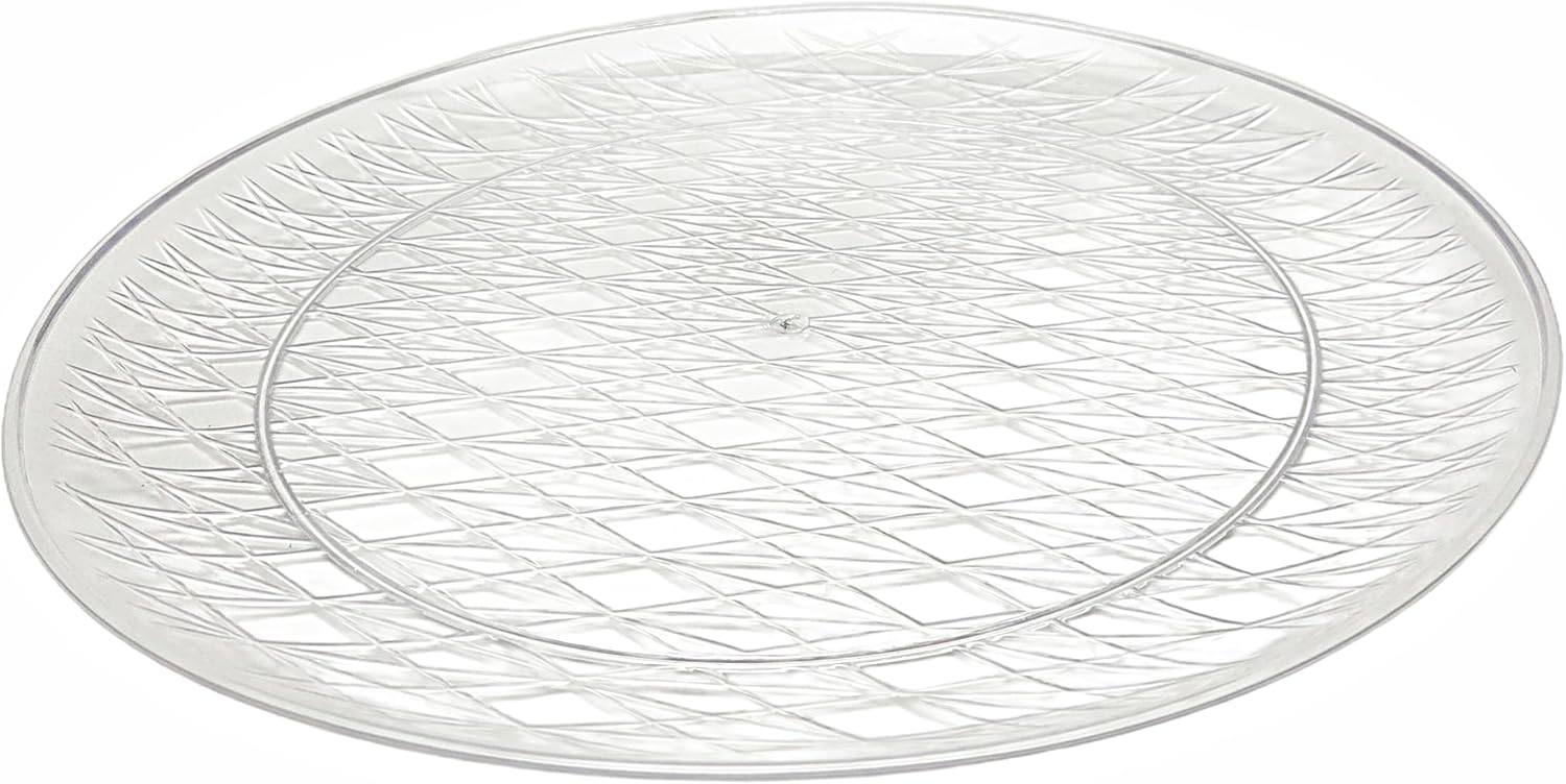 Party Favors Plus Crystal Clear 14" Round Plastic Serving Tray Set of 3