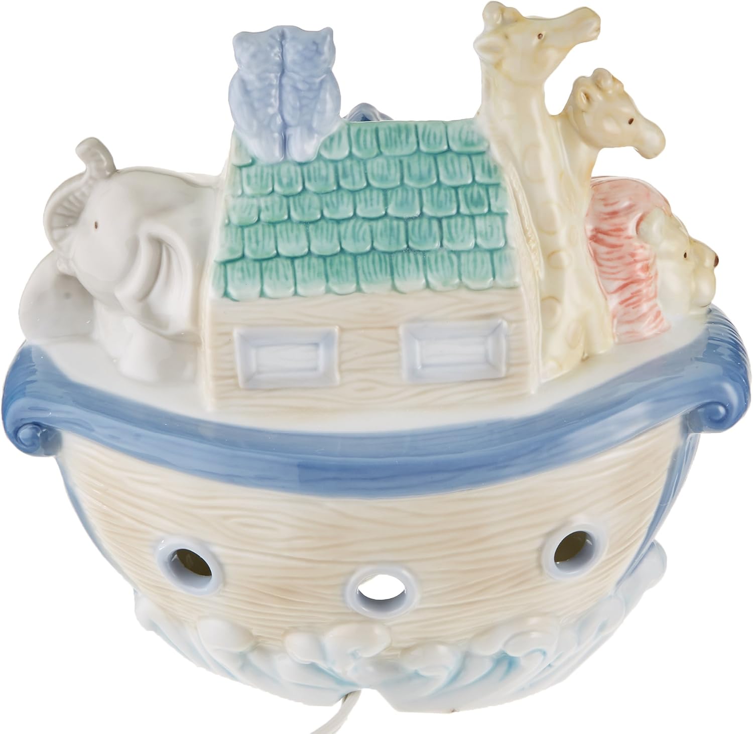 Cosmos Gifts Fine Ceramic Noah's Ark Night Light 6-1/4-Inch Multicolor