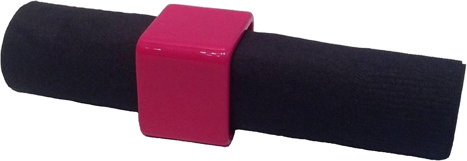Party Favors Plus Pink Square Plastic Napkin Rings 6 Count