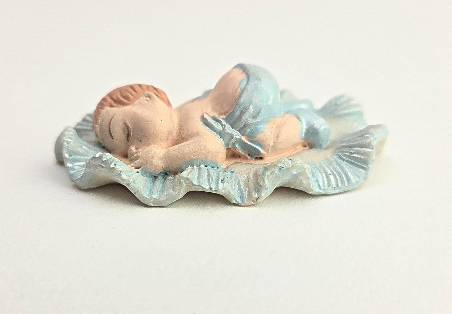 Party Favors Plus Cold Porcelain Sleeping Baby Capia Figurines Blue 2.25 Inch 6 Count