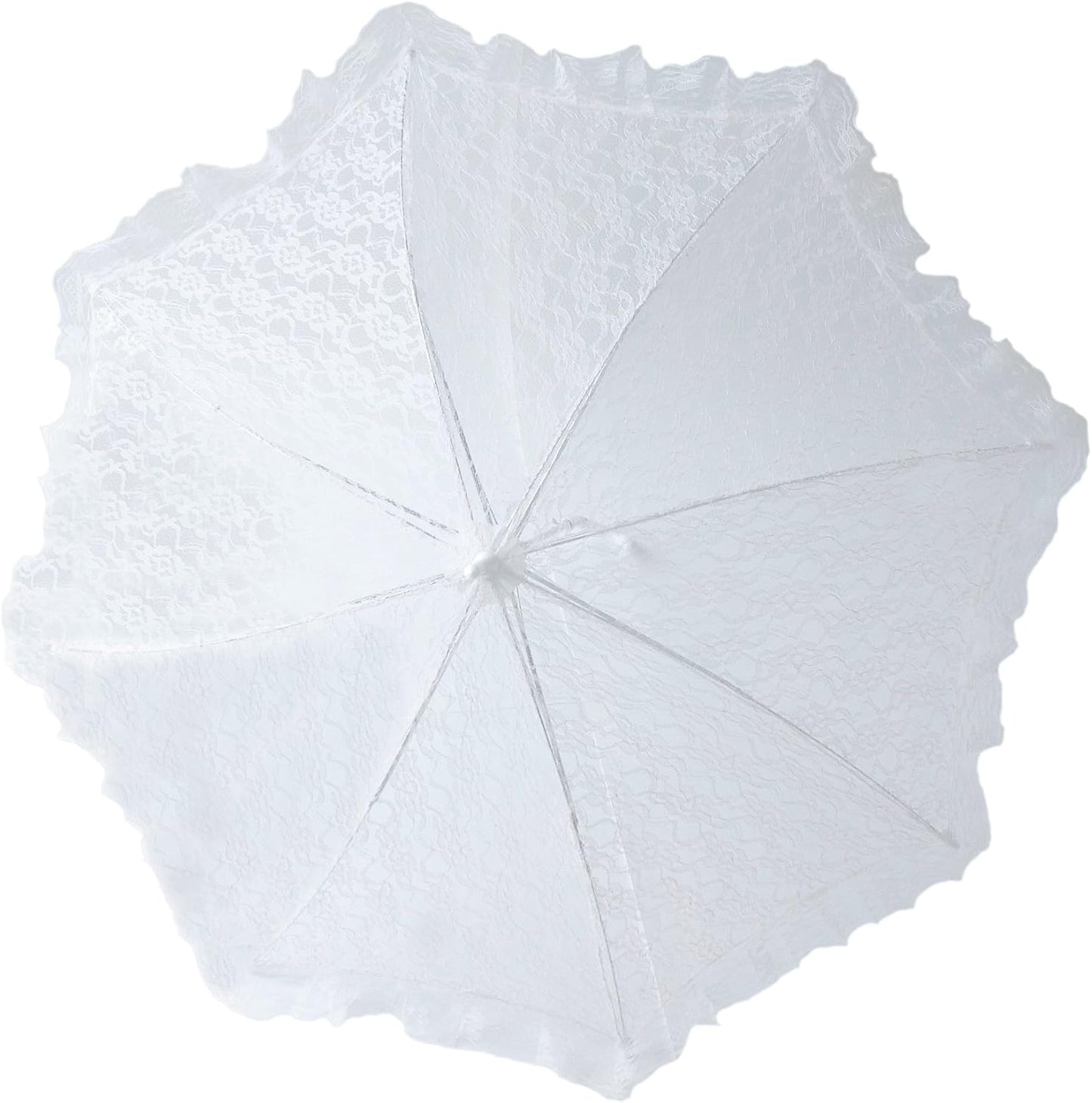 Party Favors Plus White Lace Umbrella Parasol 36 Inches