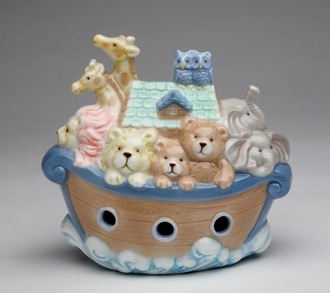 CG Cosmos Fine Porcelain Noah's Ark Piggy Bank 4-5/8" H