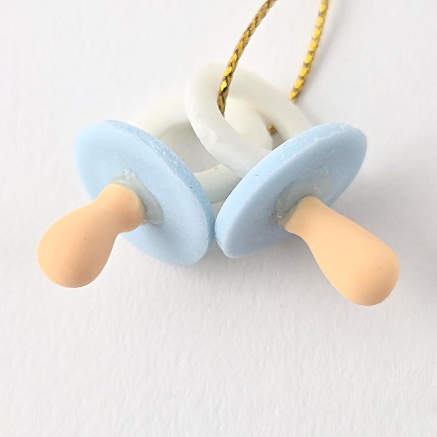 Party Favors Plus Cold Porcelain Baby Shower Favor Capia Blue Pacifier Shape 12 Count
