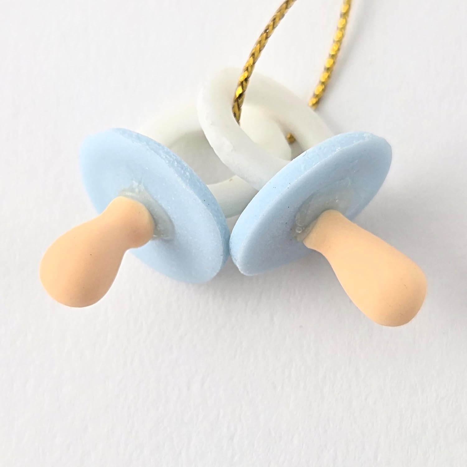 Party Favors Plus Cold Porcelain Baby Shower Favor Capia Blue Pacifier Shape 12 Count