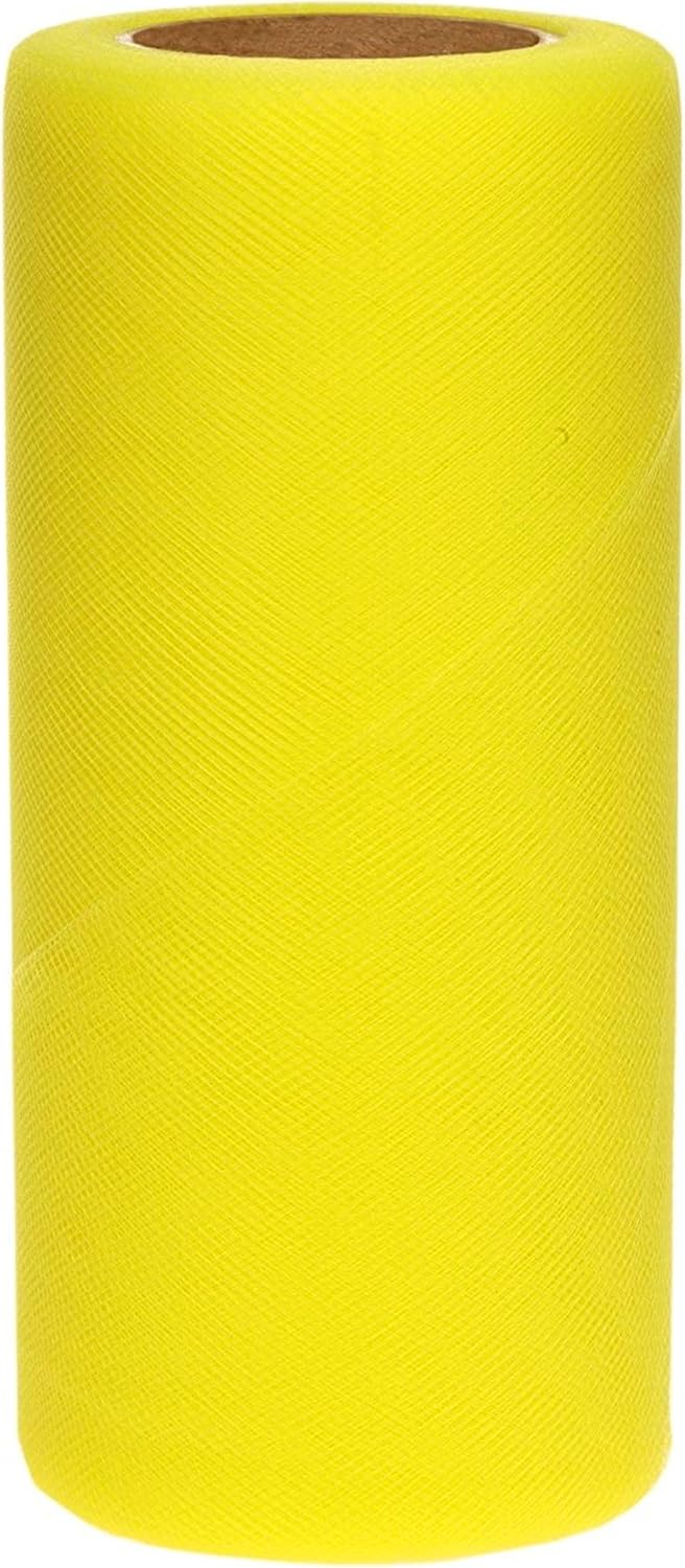 Party Favors Plus Lemon Tulle Fabric Roll 6in X 50yd