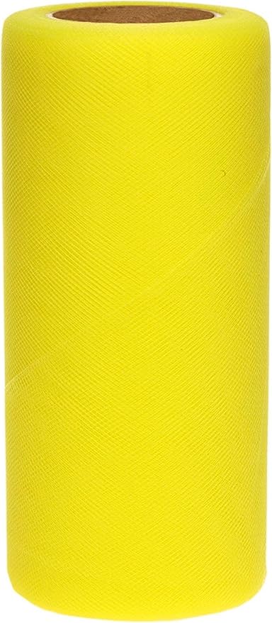 Party Favors Plus Lemon Tulle Fabric Roll 6in X 50yd