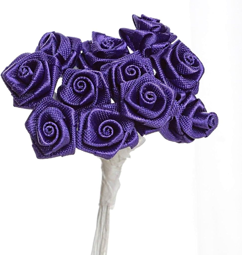 Party Favors Plus Purple Mini Wrap Rose Wedding Flower Pick 144 Count