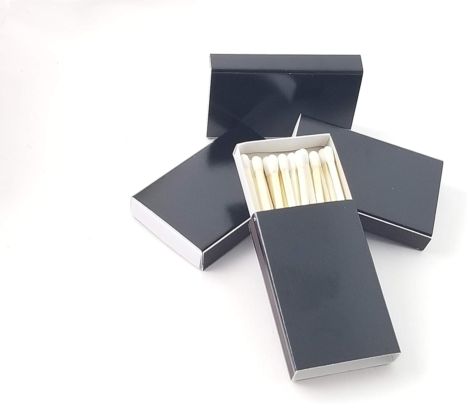 Party Favors Plus Plain Black Cover Wooden Matches Box 50 Count