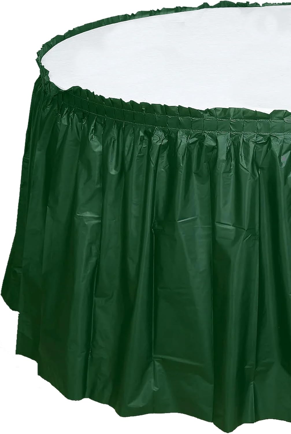 Party Favors Plus Hunter Green Plastic Tablecloth 84 Inch Round with 2 Table Skirts 3 Piece Set