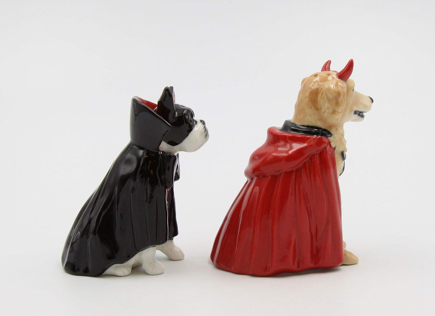 Cosmos Gifts Fine Porcelain Halloween Vampire Dracula Dog Salt and Pepper Shakers Set 3-3/8" H