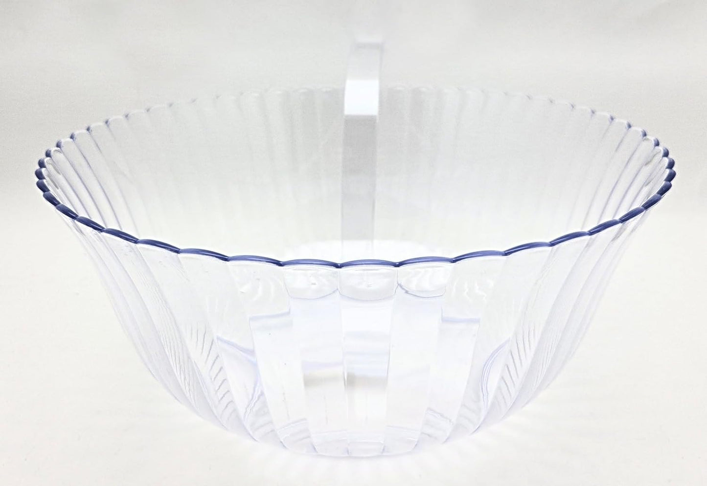 Party Favors Plus Clear Plastic Punch Bowl with Ladle 12 Quart Scalloped Edge