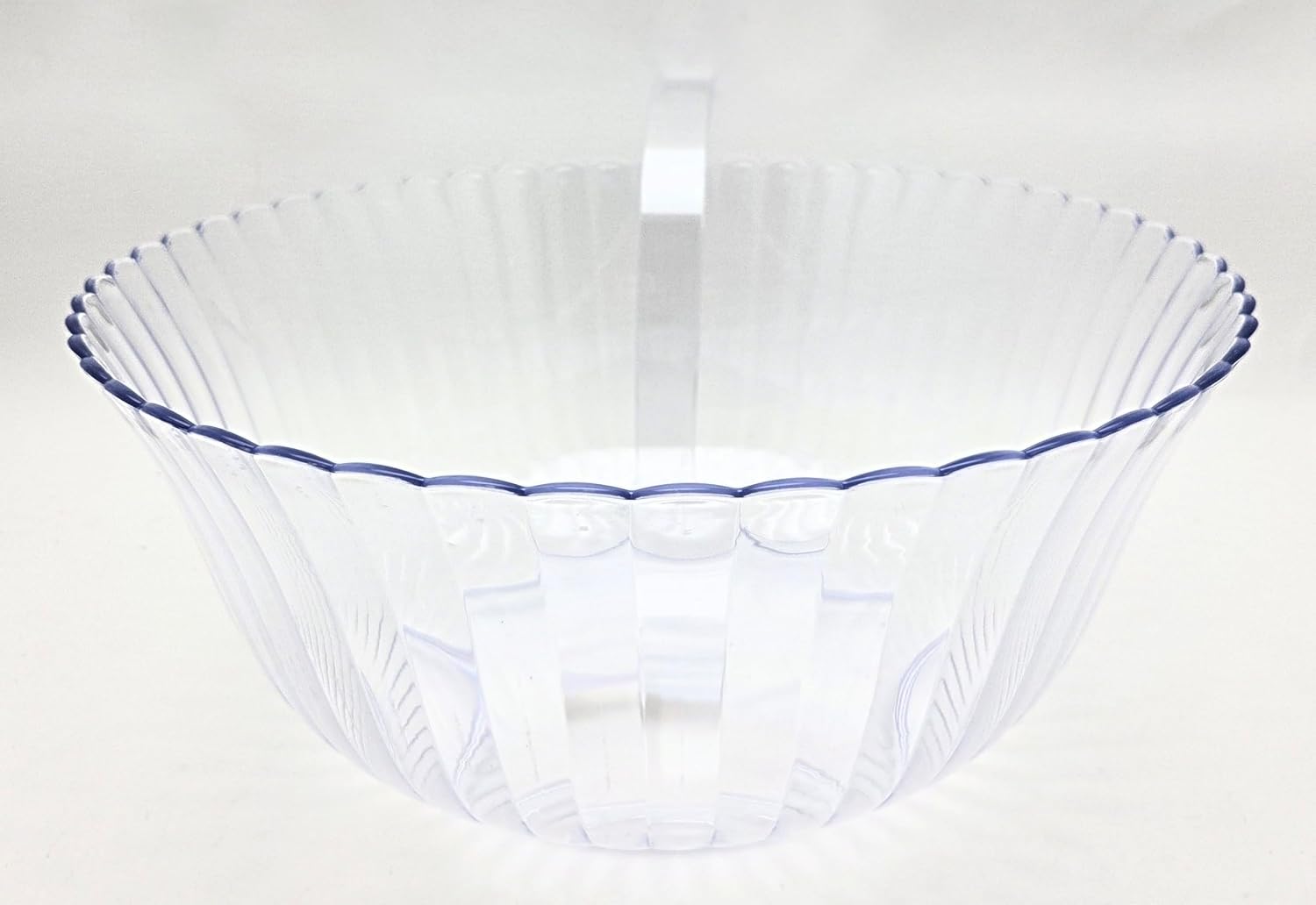 Party Favors Plus Clear Plastic Punch Bowl with Ladle 12 Quart Scalloped Edge