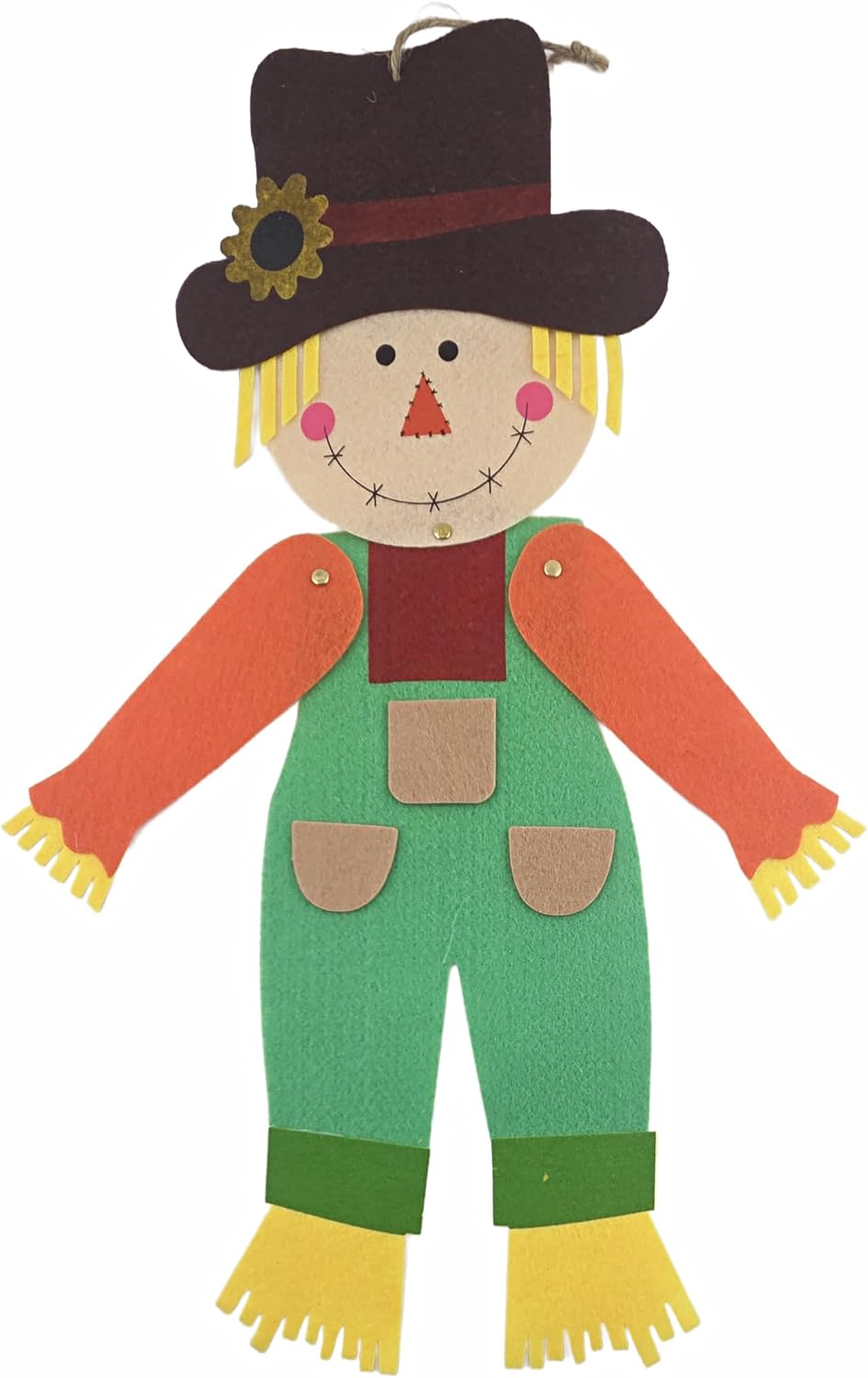 Harvest Pilgrim, Scarecrow and Turkey Jointed Felt Cutouts 19in.High - 3 pc. Set