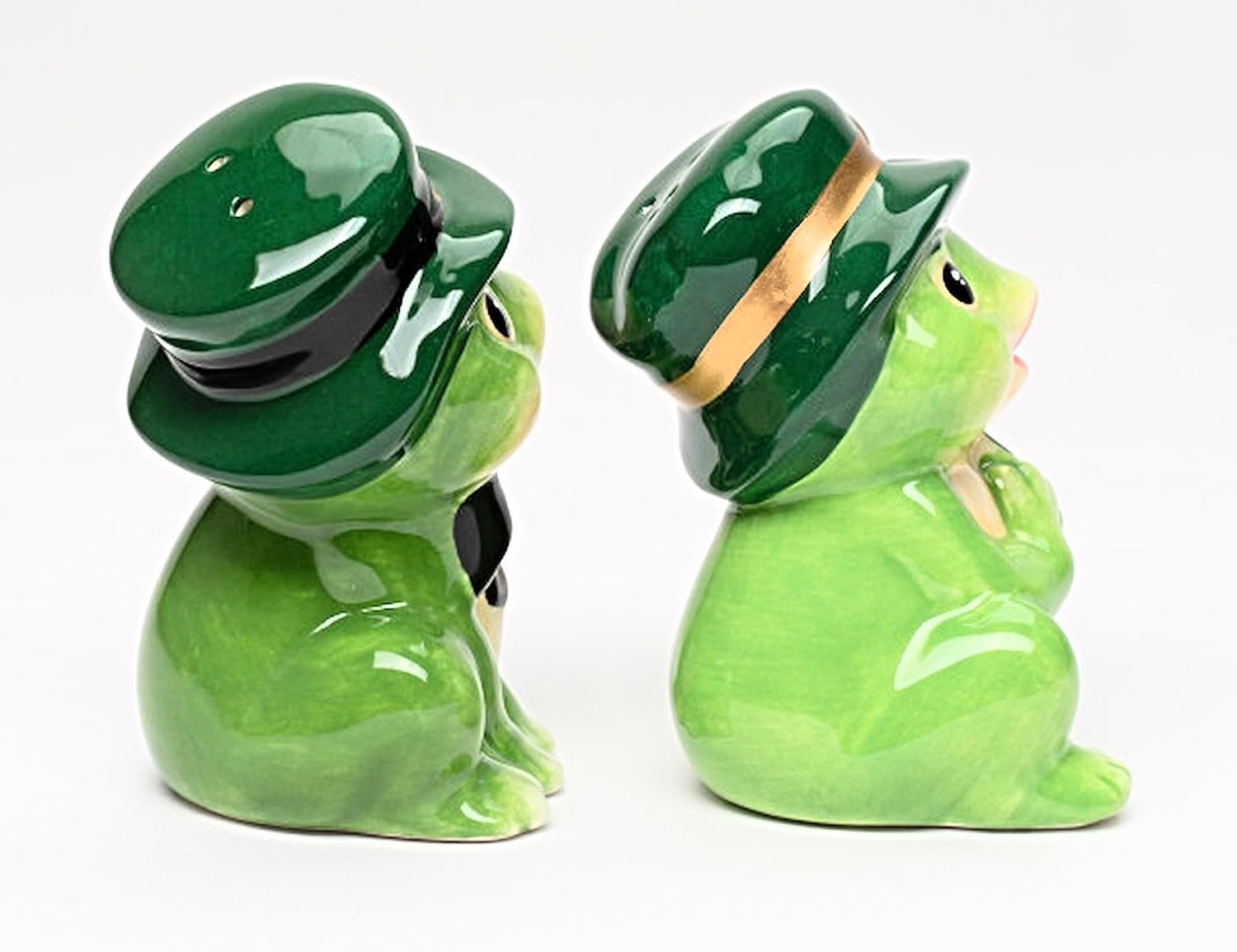 Party Favors Plus Ceramic Frog Salt and Pepper Shaker Set Green 2 Piece