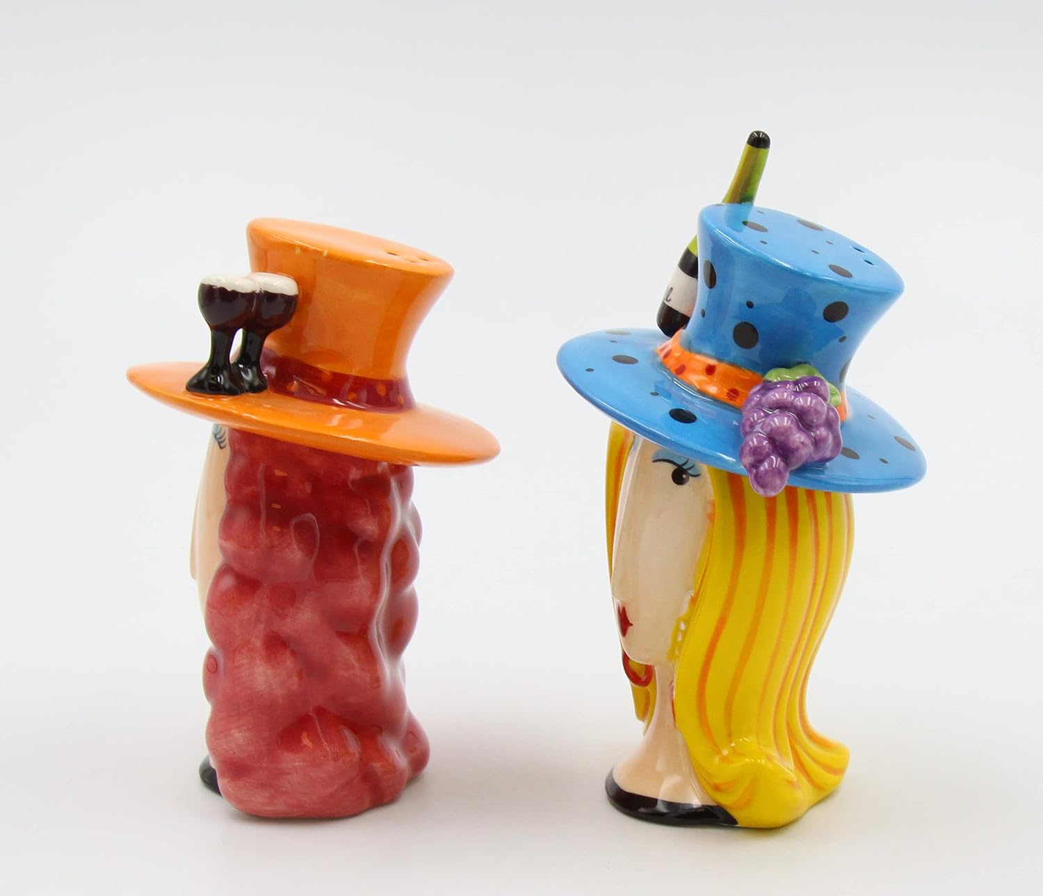 Cosmos Gifts Fine Ceramic Let's Have Some Wine Salt & Pepper Shakers Set 4-1/2" H