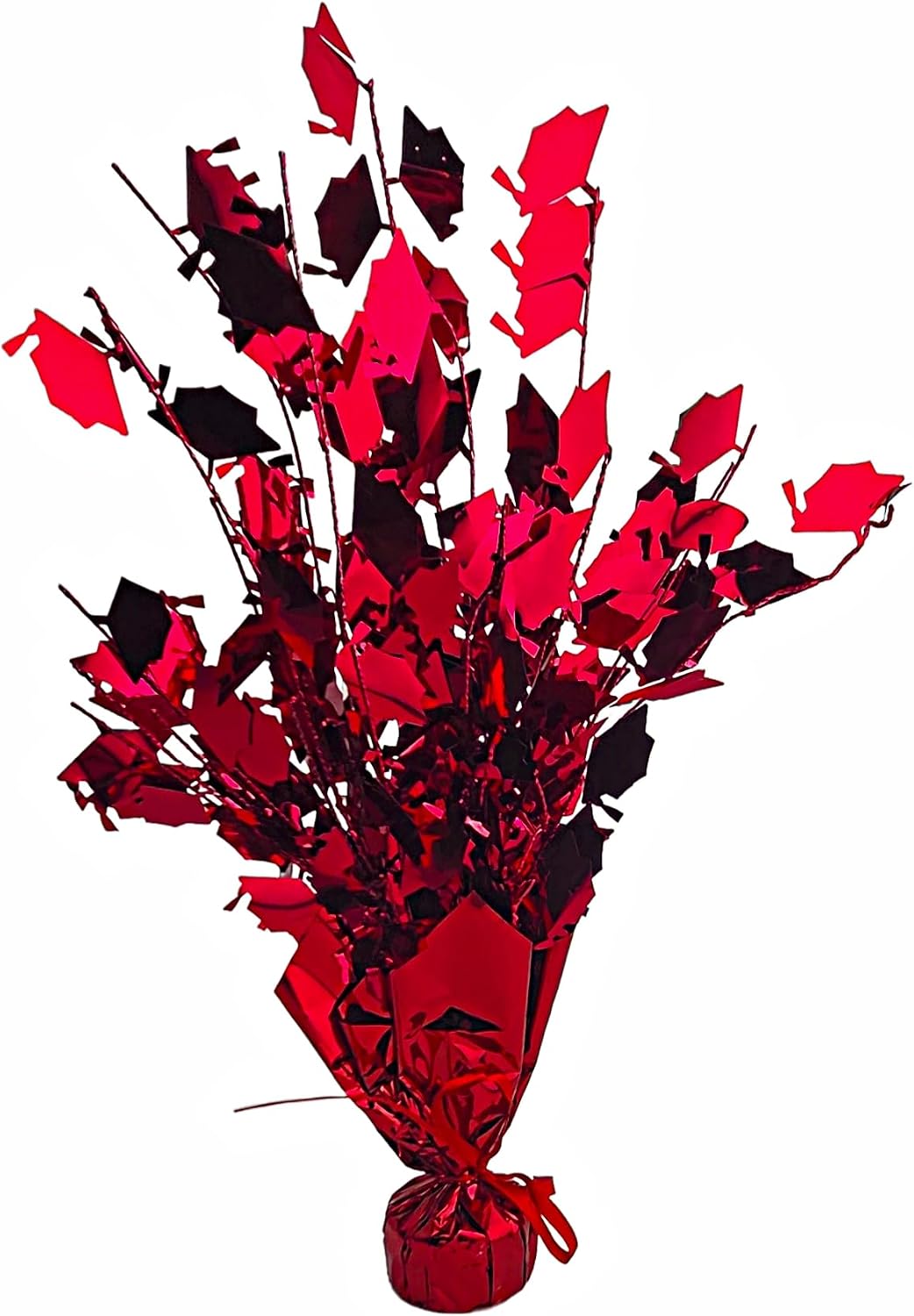 Red Graduation Hats Balloon Weight Centerpiece, 2 Pieces