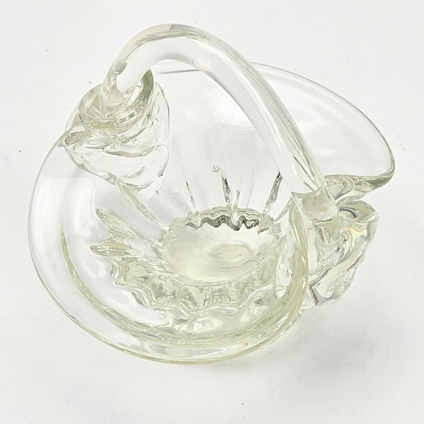 Party Favors Plus Clear Glass Basket Trinket Holder 4.5 Inch