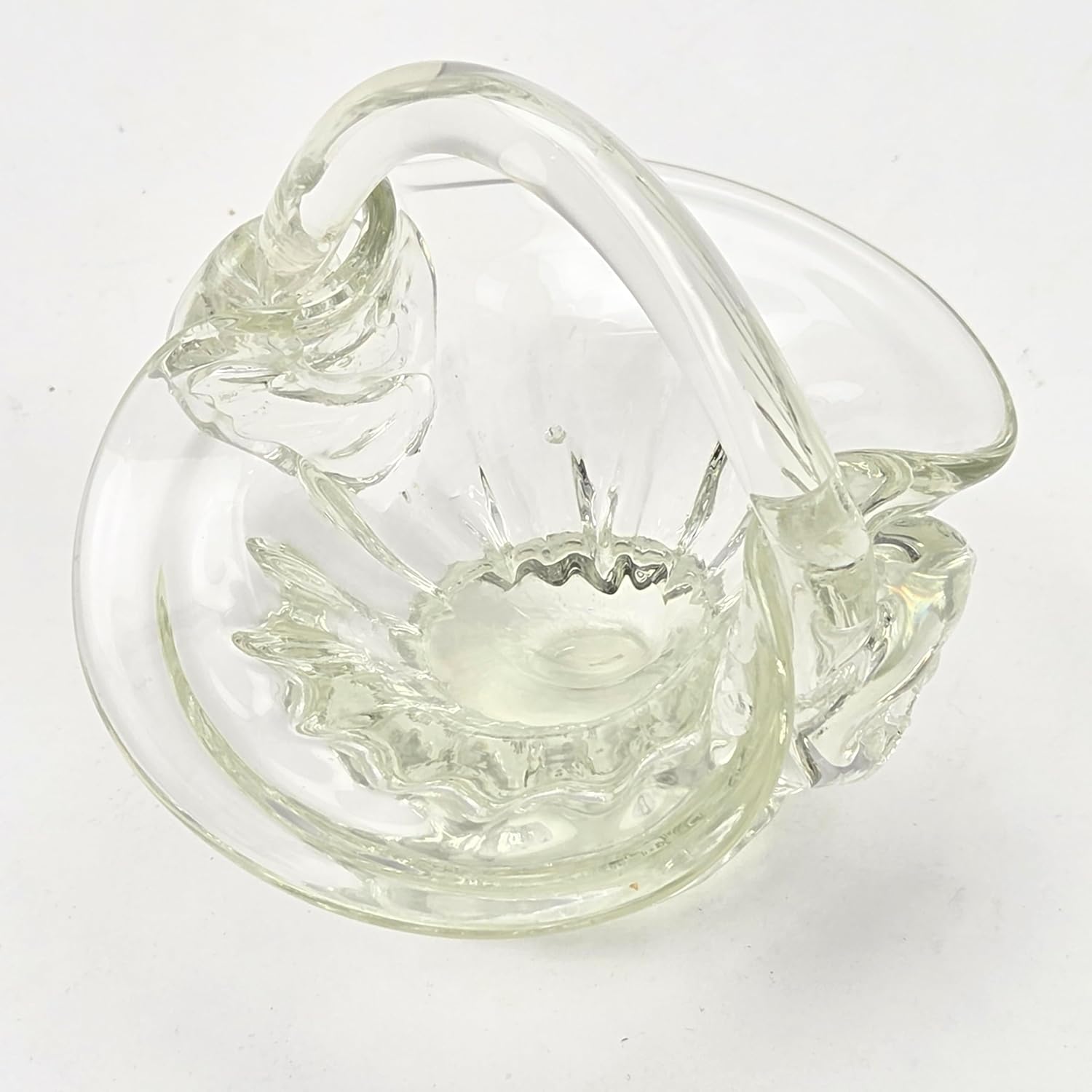 Party Favors Plus Clear Glass Basket Trinket Holder 4.5 Inch