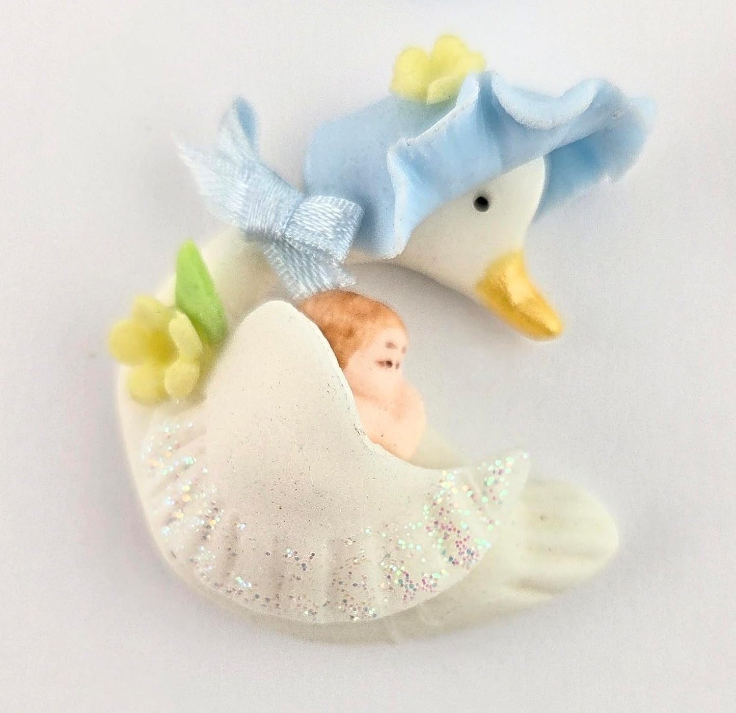 Party Favors Plus Cold Porcelain Stork Capias Figurines Blue 6 Count